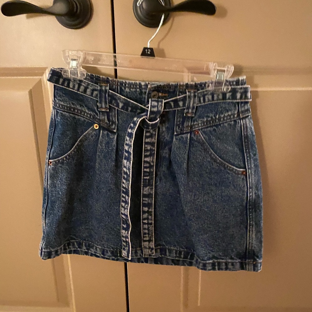 Abercrombie & Fitch denim tie skirt